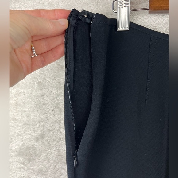 BROOKS BROTHERS Wide Leg Black Crepe Pants Side Zipper Size 12 - Picture 6 of 14